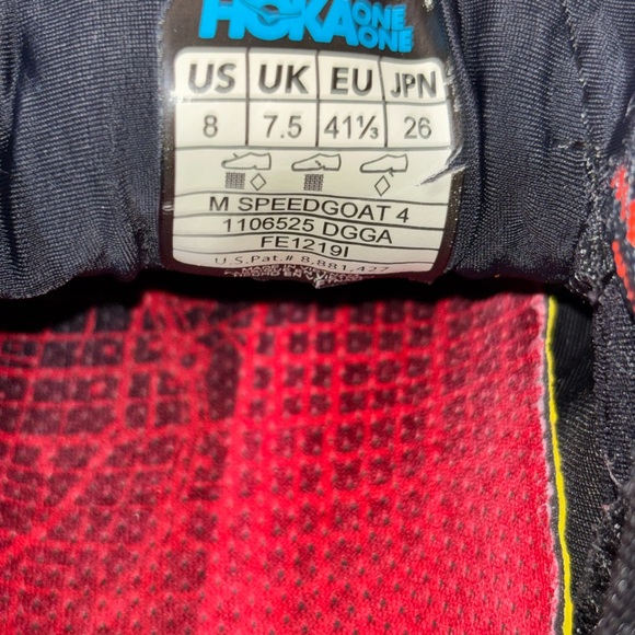 Hoka One One Speedgoat 4 trail running shoes Mens SZ 8 - Picture 12 of 14